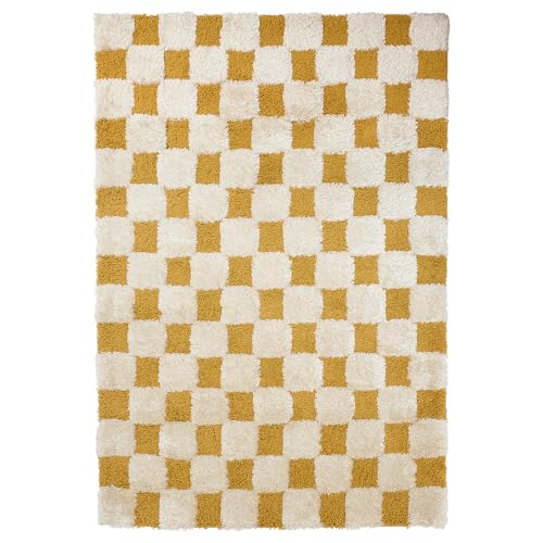 ProTuning RULLBANA Teppich Hochflor 133x195cm Offwhite/Dunkelgelb von ProTuning
