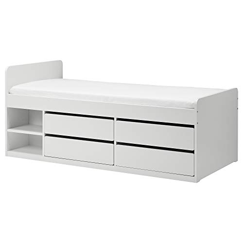 ProTuning SLÄKT Bettgestell mit Stauraum 90x200 cm weiß von ProTuning