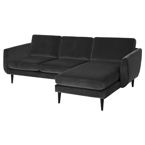 ProTuning SMEDSTORP 3-Sitzer-Sofa mit Chaiselongue, Djuparp Dunkelgrau/Schwarz von ProTuning