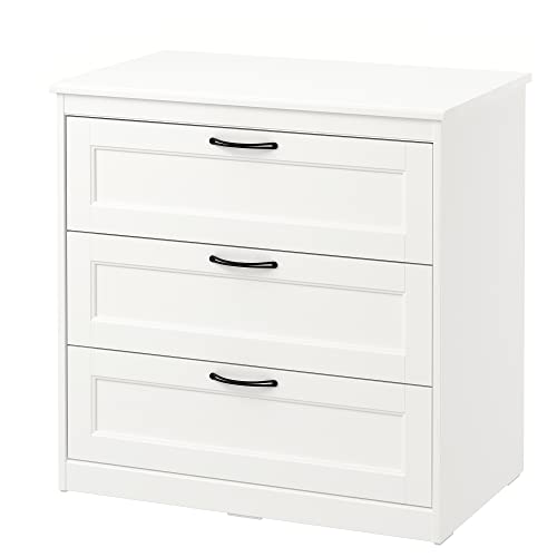 ProTuning SONGESAND Kommode mit 3 Schubladen, 82x81 cm, weiß von ProTuning