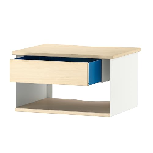 ProTuning STOMSÖ Wand-Nachttisch 36x29x20 cm, Birke Optik Weiß/Blau von ProTuning