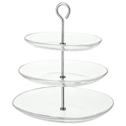 ProTuning Servierständer 3-stöckig 27x34cm Klarglas/Edelstahl von ProTuning