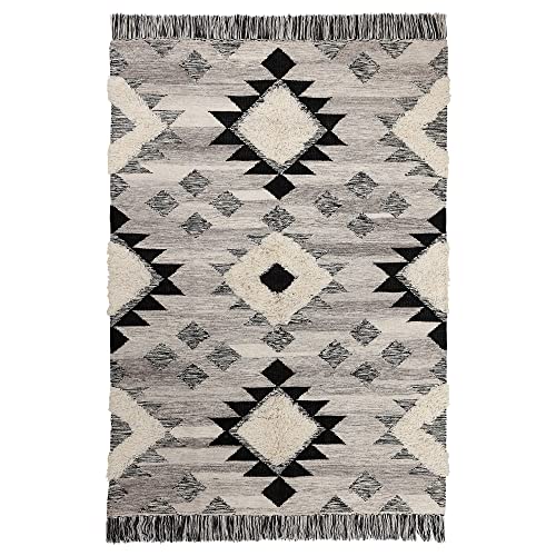 ProTuning TANNISBY Teppich Flachgewebe 160x230 cm Handarbeit/Grau Schwarz von ProTuning