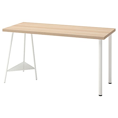 ProTuning TILLSLAG/LAGKAPTEN Schreibtisch, 140 x 60 cm, weiß gebeizte Eichenoptik / weiß von ProTuning