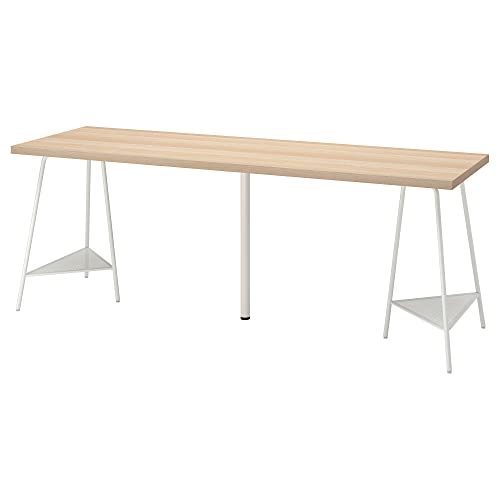 ProTuning TILLSLAG/LAGKAPTEN Schreibtisch, 200x60 cm, weiß gebeizte Eiche/Weiß von ProTuning