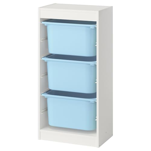 ProTuning TROFAST Aufbewahrungskombination mit Boxen, weiß/hellblau, 46 x 30 x 94 cm von ProTuning
