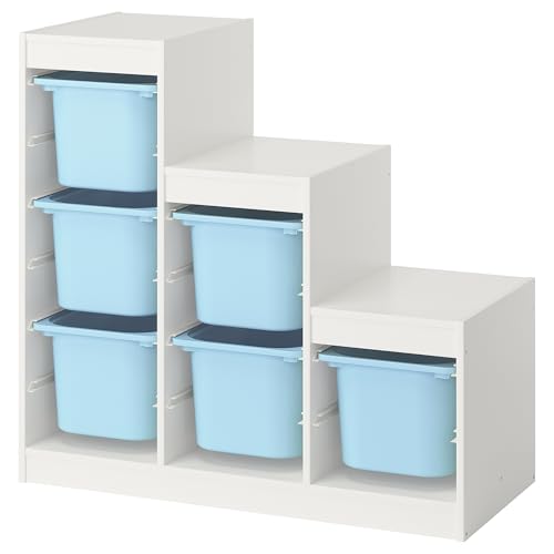 ProTuning TROFAST Aufbewahrungskombination mit Boxen, weiß/hellblau, 99 x 44 x 94 cm von ProTuning