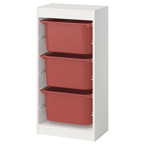 ProTuning TROFAST Aufbewahrungskombination mit Boxen, weiß/rot, 46 x 30 x 94 cm von ProTuning