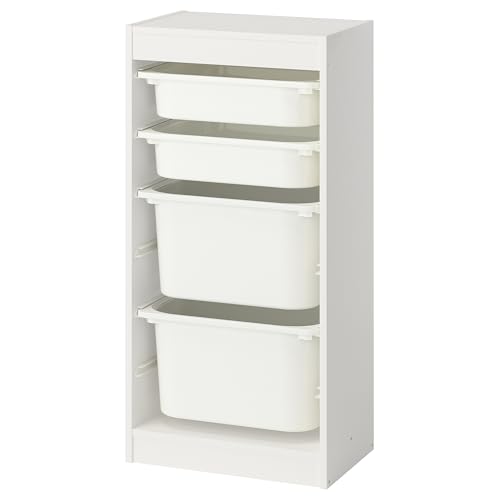 ProTuning TROFAST Aufbewahrungskombination mit Boxen, weiß/weiß, 46 x 30 x 94 cm von ProTuning