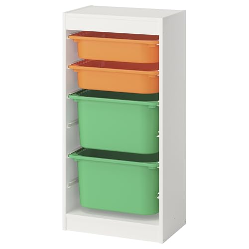 ProTuning TROFAST Aufbewahrungskombination mit Boxen, weiß hellorange/hellgrün, 46 x 30 x 94 cm von ProTuning