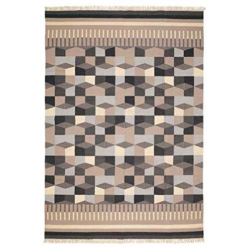 ProTuning TåRBÄK Teppich Flachgewebt 170x240 cm Handarbeit/Grau/Beige von ProTuning