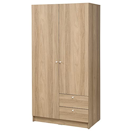 ProTuning VILHATTEN Kleiderschrank mit 2 Türen und 2 Schubladen, Eichenoptik von ProTuning