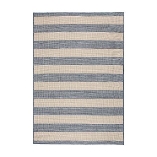 ProTuning VRENSTED Teppich Flachgewebt, In/Outdoor, 133x195cm, Beige/Hellblau von ProTuning
