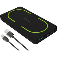 ProUser Wireless Powerbank 10000 mAh Quick Charge 3.0, Power Delivery 3.0 Li-Ion Schwarz-Grün gleic von ProUser