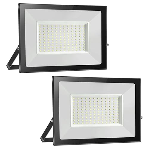 Probapro 2pcs 100W Strahler Außen, Außenstrahler LED Fluter 10000LM 6000K Kaltweiß Scheinwerfer Flutlicht IP65 Wasserdicht, Aussenstrahler für Hinterhof, Garten, Werkstatt von Probapro