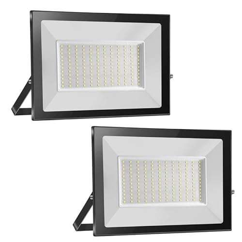 Probapro 2pcs 150W Strahler Außen, Außenstrahler LED Fluter 15000LM 6000K Kaltweiß Scheinwerfer Flutlicht IP65 Wasserdicht, Aussenstrahler für Hinterhof, Garten, Werkstatt von Probapro