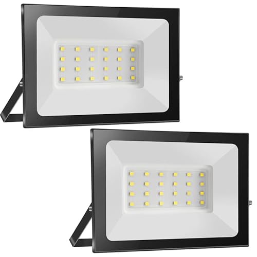 Probapro 2pcs 20W Strahler Außen, Außenstrahler LED Fluter 2000LM 3000K Warmweiß Scheinwerfer Flutlicht IP65 Wasserdicht, Aussenstrahler für Hinterhof, Garten, Werkstatt von Probapro