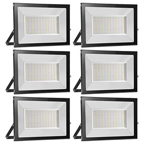 Probapro 6pcs 150W Strahler Außen,Außenstrahler LED Fluter 15000LM 6000K Kaltweiß Scheinwerfer Flutlicht IP65 Wasserdicht, Aussenstrahler für Hinterhof, Garten, Werkstatt von Probapro