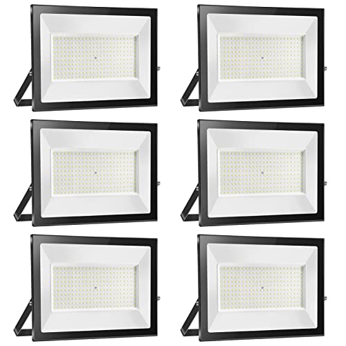 Probapro 6pcs 200W Strahler Außen,Außenstrahler LED Fluter 20000LM 6000K Kaltweiß Scheinwerfer Flutlicht IP65 Wasserdicht, Aussenstrahler für Hinterhof, Garten, Werkstatt von Probapro