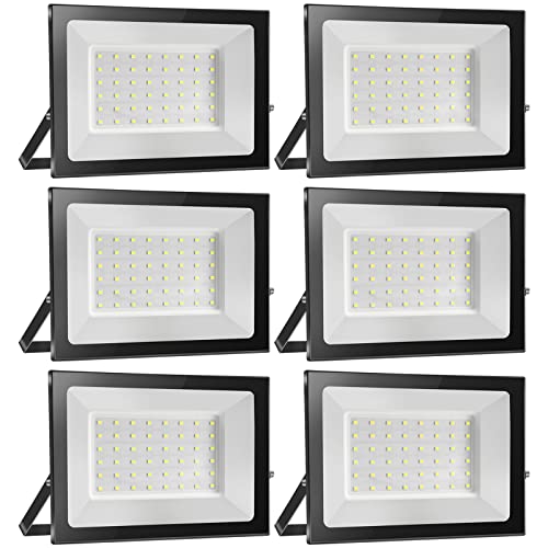 Probapro 6pcs 50W Strahler Außen,Außenstrahler LED Fluter 5000LM 6000K Kaltweiß Scheinwerfer Flutlicht IP65 Wasserdicht, Aussenstrahler für Hinterhof, Garten, Werkstatt von Probapro