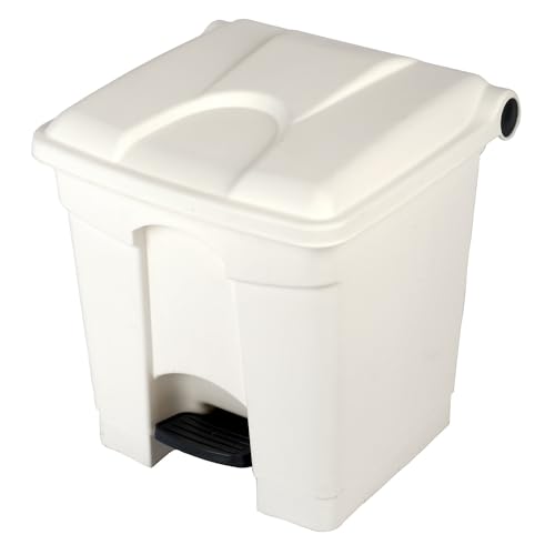 Probbax Kunststoff-Tretabfallsammler - 30 Liter Volumen - weiß Treteimer von Probbax
