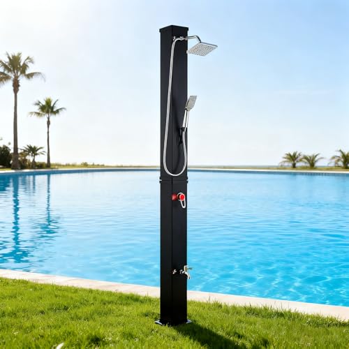 Probility Solardusche 40L Solar Gartendusche mit Handbrause Wanneneinlauf und Regenduschkopf, Wassertemperatur bis 60°C ohne Stromanschluss Gartenschlauch-Anschluss Probility Solardusche 40L Solar Gartendusche mit Handbrause Wanneneinlauf und Regenduschkopf, Wassertemperatur bis 60°C ohne Stromanschluss Gartenschlauch-Anschluss von Probility