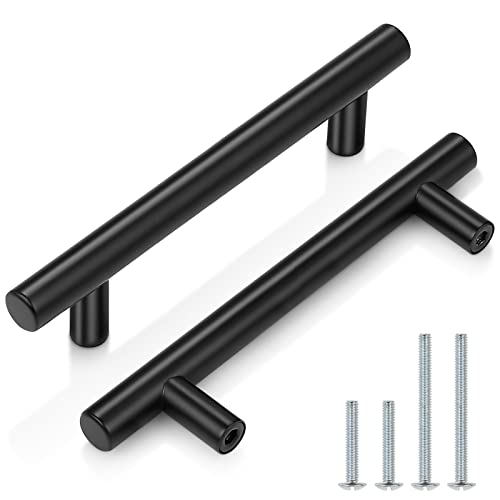 Probrico Flache schwarze moderne Küchengriffe für Schränke, Schubladen, T-Griffe, 10,2 cm Lochmitten – 25 Stück Probrico Flache schwarze moderne Küchengriffe für Schränke, Schubladen, T-Griffe, 10,2 cm Lochmitten – 25 Stück von Probrico