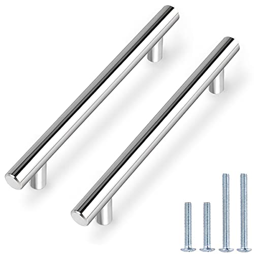 Probrico Edelstahlgriff für Küchenschrank PD201HPC, T-Form, polierter Chrom, Griff-Durchmesser 12 mm von Probrico