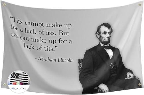 Probsin Honest Abe Flagge, Lincoln-Zitat, 91x152 cm, lustiges Poster, UV-beständig, verblasst nicht und langlebig, Wandflagge mit Messingösen, für College, Wohnheim, Geschenk, Heckklappen von Probsin