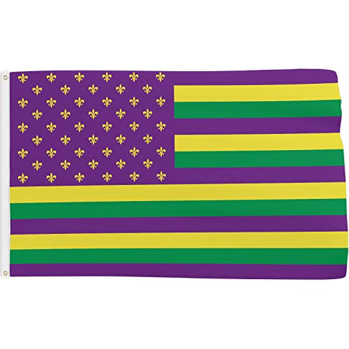 Probsin Mardi Gras Flagge 90 x 150 cm Rot-Weiß-Blau von Probsin