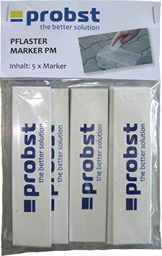 PROBST Pflaster-Marker unzerbrechliche Kreide mit eingelagerten Glasfasern für trockene und nasse Oberflächen 5er Pack von Probst