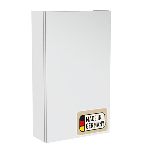 Probus Basic Spiegelschrank 40cm in Weiß – Modernes, Zeitloses Design für optimale Badezimmerorganisation, Türanschlag frei wählbar, Made in Germany von Probus