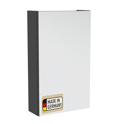 Probus Basic Spiegelschrank Anthrazit – 40 cm Breite, Moderner Badezimmerschrank mit Spiegel, Stilvoll & Platzsparend, Türanschlag frei wählbar, Made in Germany von Probus