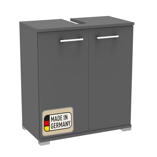 Probus Basic Waschbeckenunterschrank Anthrazit – 60cm Breite, Moderner Stil und praktischer Stauraum, Made in Germany von Probus