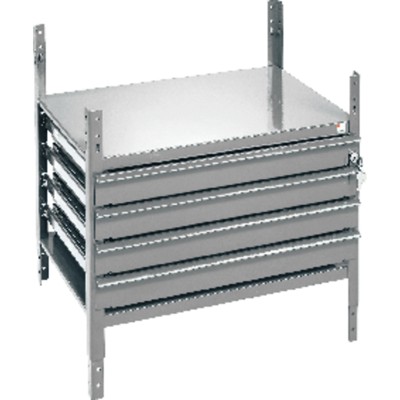 L40Schubladen 4LadenSilverprof SL40silbergrau von Proc