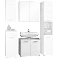 Waschbeckenunterschrank Stockholm Beton Optik weiß Hochglanz B/H/T: ca. 70x60x35 cm von XXXL