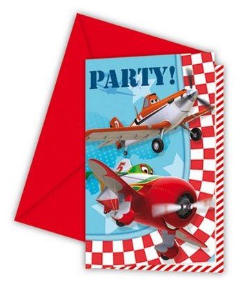 12-teiliges Einladungs-Set * PLANES * für Party und Geburtstag von DISNEY/PIXAR // 6 Einladungen plus 6 Umschläge // Kindergeburtstag Kinder Feier Fete Set von Procos
