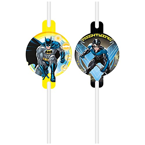 Procos 93356 - Papierstrohhalme Batman, 22 cm lang, FSC® Mix von Procos