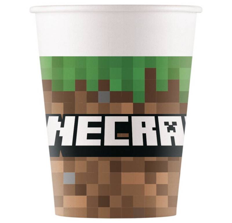 Procos Becher Minecraft - 8 Pappbecher - 200 ml, Pappe/Karton von Procos