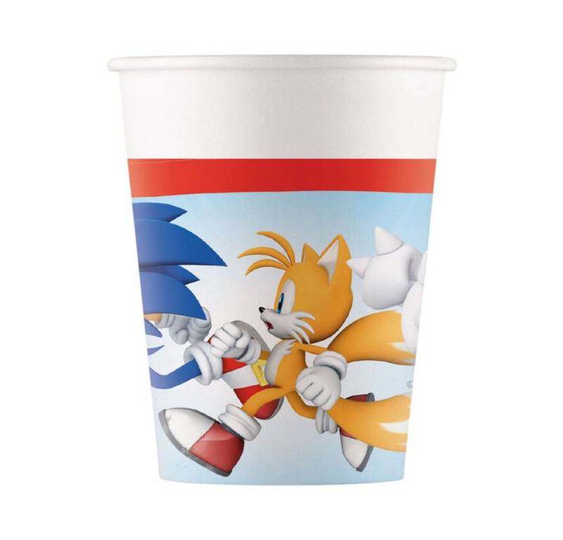 Procos Becher Sonic Speed - Partybecher - 8 Stück - ca. 200 ml, Papier von Procos