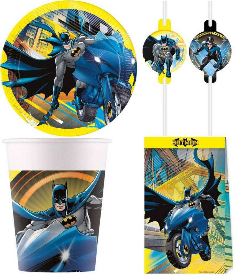 Procos Einweggeschirr-Set 32-tlg Set Kindergeburtstag Party Feier Deko Motto Batman Rogue Rage (32-tlg), 8 Personen von Procos