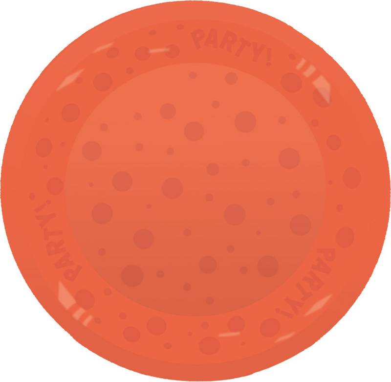 Procos Hängedekoration Mehrweg Teller 21 cm, 1 Stück Orange fluoresziere von Procos