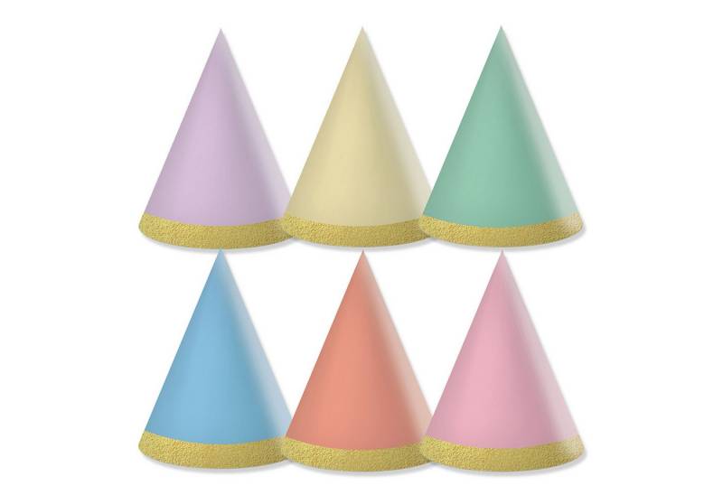 Procos Hängedekoration Mini Partyhüte, 6 Stück Multicolor Pastell von Procos