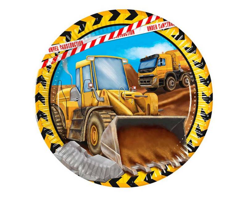 Procos Hängedekoration Pappteller 'Baustelle', Ø23cm/6Stk. FSC von Procos