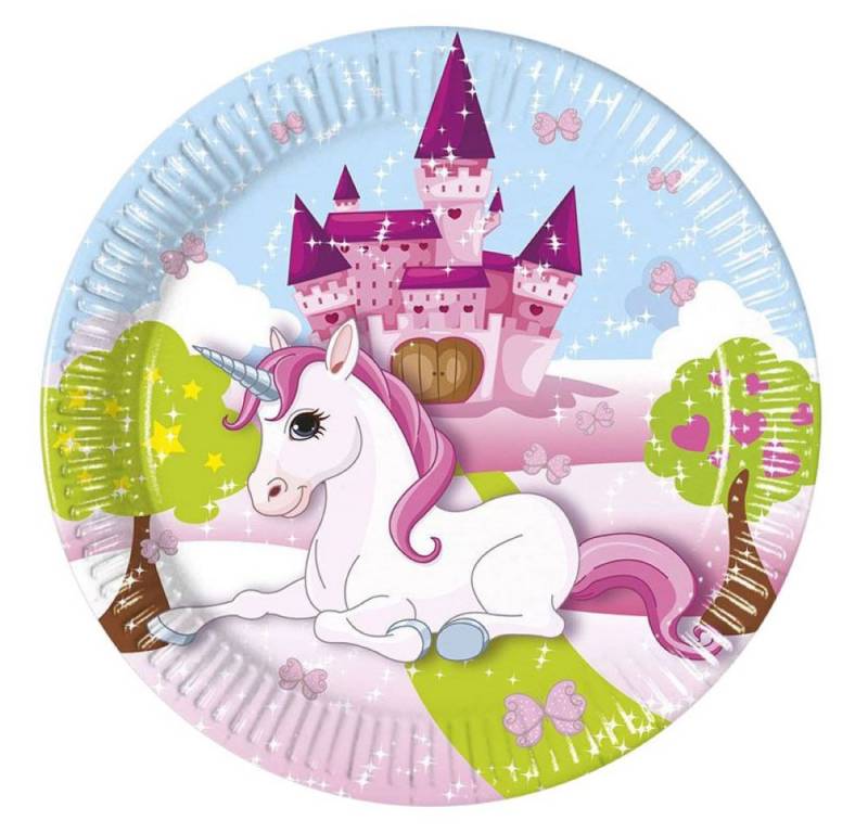 Procos Pappteller Pappteller 'Einhorn', Ø23cm/8Stk. FSC von Procos