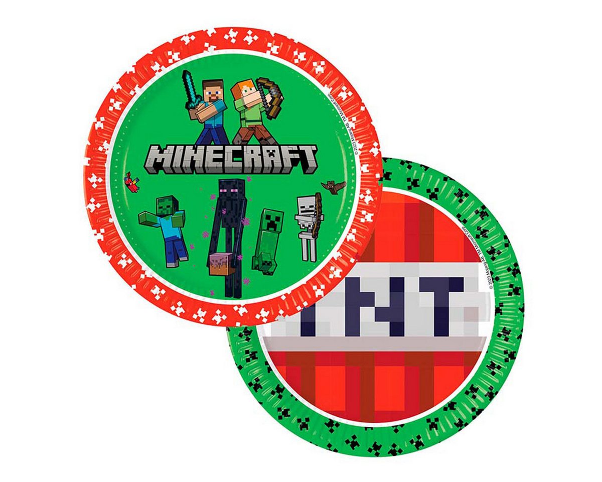 Procos Pappteller Pappteller Minecraft 23cmØ/8 St. FSC Procos Pappteller Pappteller Minecraft 23cmØ/8 St. FSC von Procos