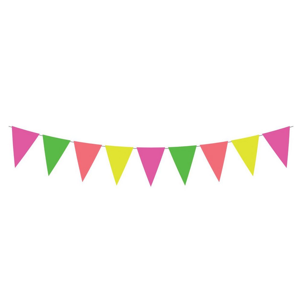 Procos Luftschlange Partygirlande - Wimpelkette - neon - ca. 2,3 m von Procos