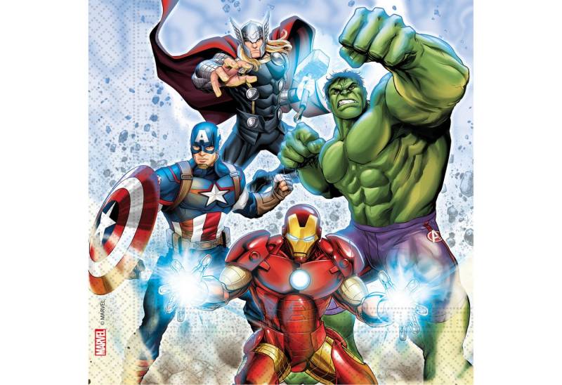 Procos Papierdekoration 20 Servietten 2-lagig 33x33cm Avengers Infinity Stones von Procos