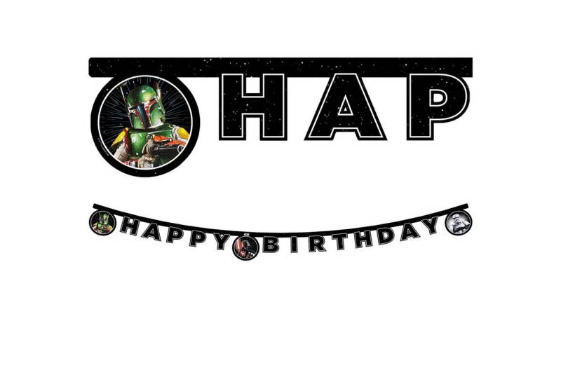 Procos Papierdekoration Happy Birthday Girlande Star Wars Galaxy Procos Papierdekoration Happy Birthday Girlande Star Wars Galaxy von Procos