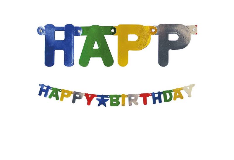 Procos Papierdekoration Happy Birthday Papier Girlande / Papp Die-cut Banner Metallic von Procos